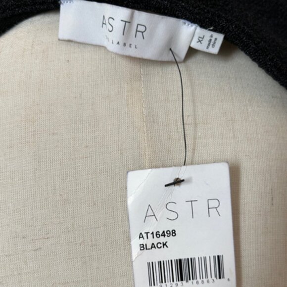 Astr The Label Black Puff Sleeve Long Sleeve Bodysuit Open Back Crepe Size XL - Picture 5 of 6